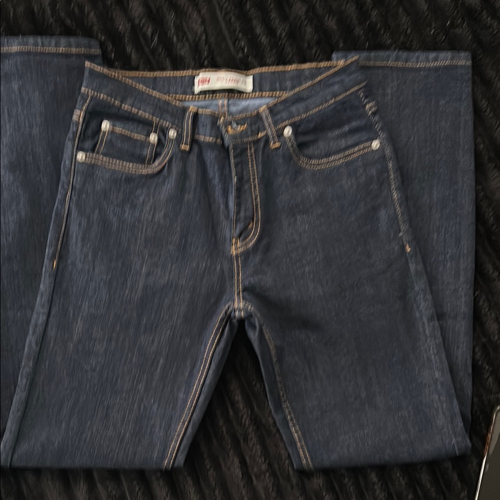 Levi's Blue Straight-Leg Jeans with Contrast Stitching